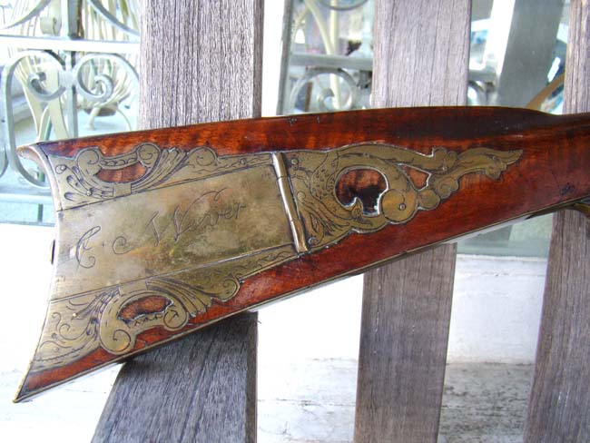 A Pennsylvania long rifle in original flintlock by Crupret Weaver of Lehigh County and dated 1834 — image 2